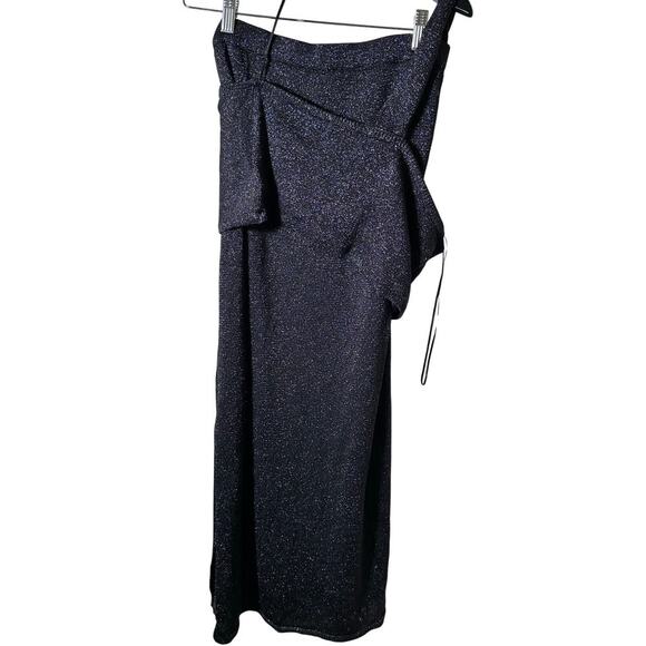 House of Harlow 1960 Black One Shoulder Crop Top & Maxi Skirt Set Size Large - Picture 2 of 8